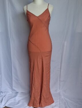 Rumored Slip Dress Coral Peach XS See-Through